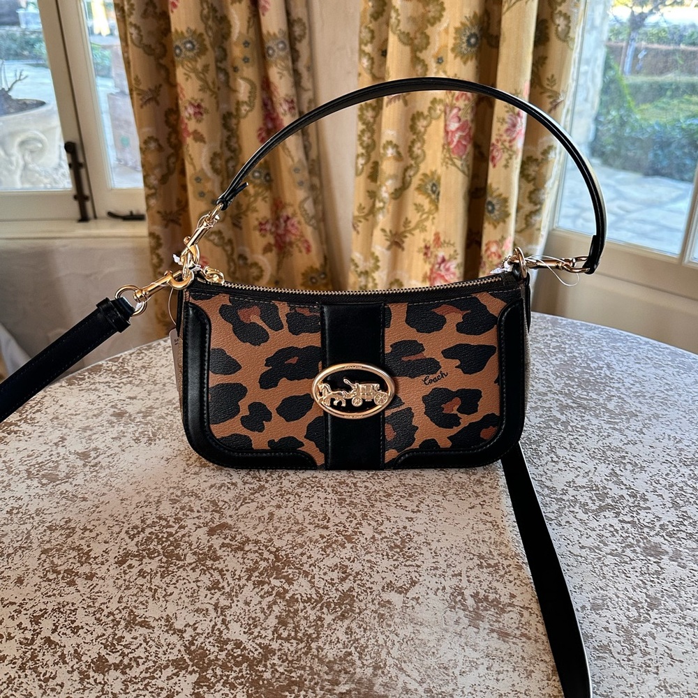 Coach Leopard Print Shoulder Bag